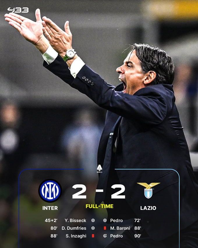 Nhưng Inter cũng không thắng được Lazio