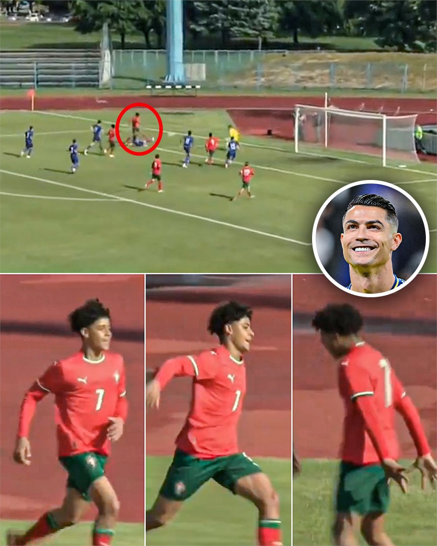 Ronaldo Jr ghi bàn và ăn mừng như ông bố nổi tiếng