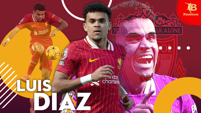 Ở mùa giải 2024/25, Luis Diaz thường xuyên sắm vai "số 9" trên hàng công của Liverpool