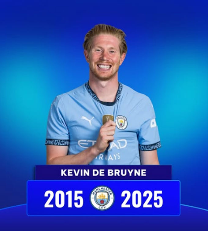 Với 10 năm cống hiến cho đội bóng, De Bruyne xứng đáng được nhận vinh dự đặc biệt
