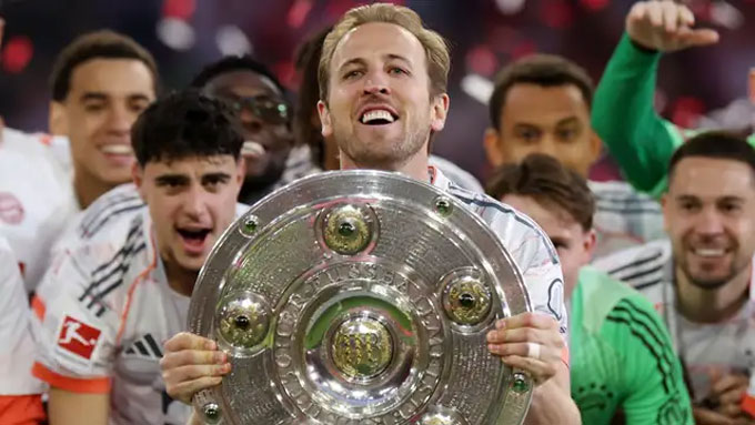 Kane đã giải được cơn khát danh hiệu với chức vô địch Bundesliga 2024/25 cùng Bayern