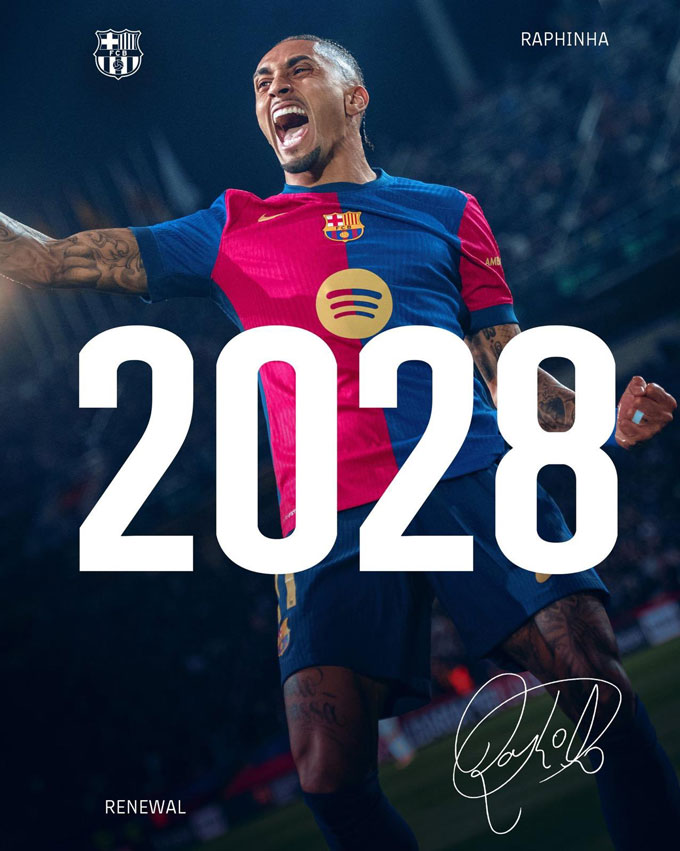 Đây là phần thưởng xứng đáng cho màn trình diễn của Raphinha ở mùa 2024/25