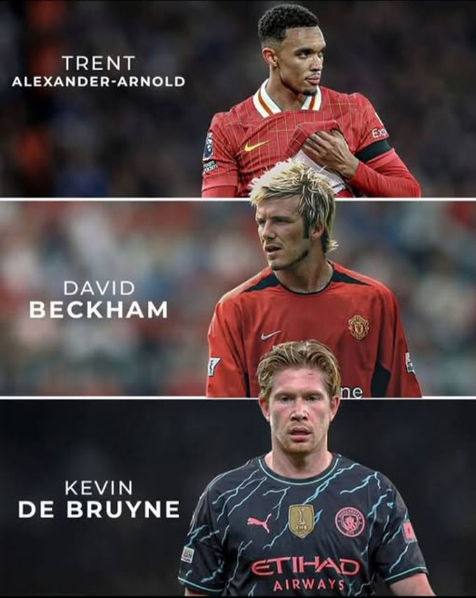 Cách chơi tạt bóng của De Bruyne và Alexander-Arnold khác hẳn so với Beckham