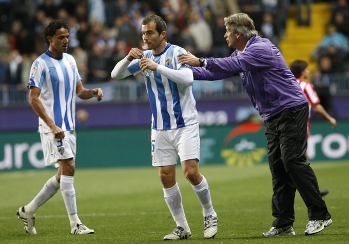 Maresca (giữa) khi còn là trò cưng của Pellegrini ở Malaga