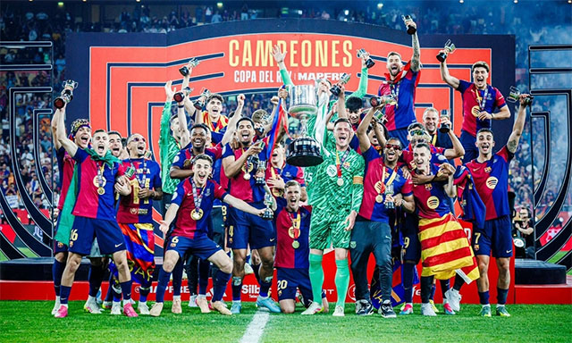 Barca đã 9 lần giành cú đúp trong một mùa giải