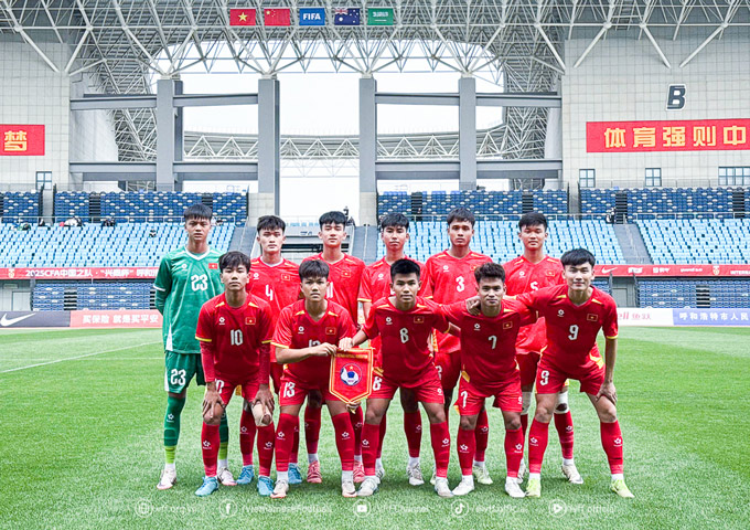 U16 Việt Nam thua ngược đáng tiếc ngay trận ra quân. Ảnh: VFF