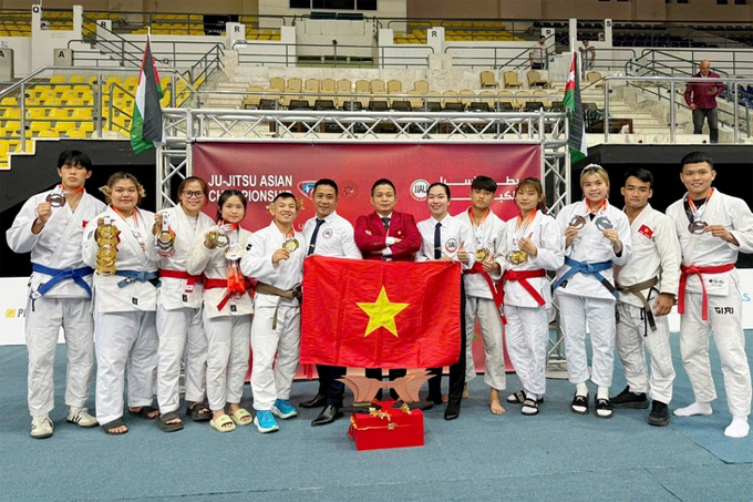 Đoàn jujitsu Việt Nam thi đấu thành công tại giải jujitsu châu Á 2025