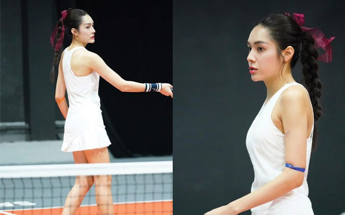 Á hậu Hồng Hạnh rất chăm chỉ tập pickleball