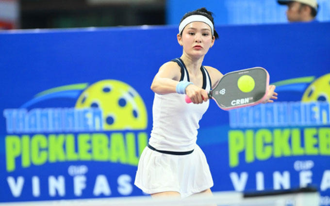 Hiền Hồ rất tích cực tham gia chơi pickleball