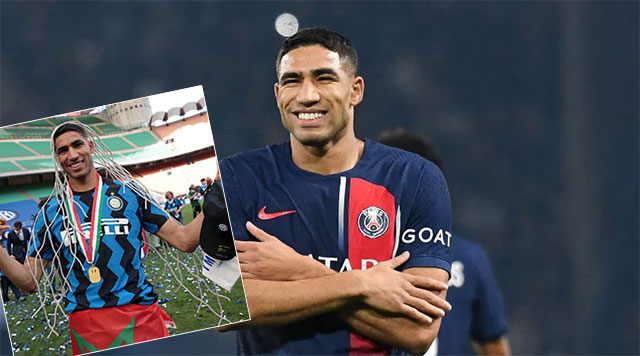 Hakimi từng có thời gian khoác áo Inter