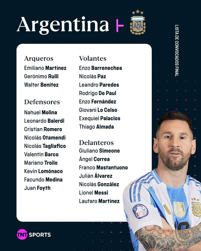 Danh sách triệu tập của ĐT Argentina cho tháng 6