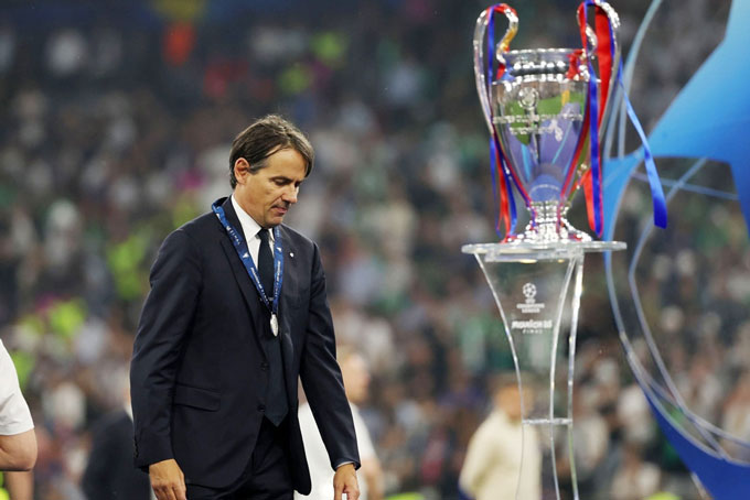 Inzaghi vừa cùng Inter thua trận chung kết Champions League thứ 2 chỉ trong vòng 3 năm
