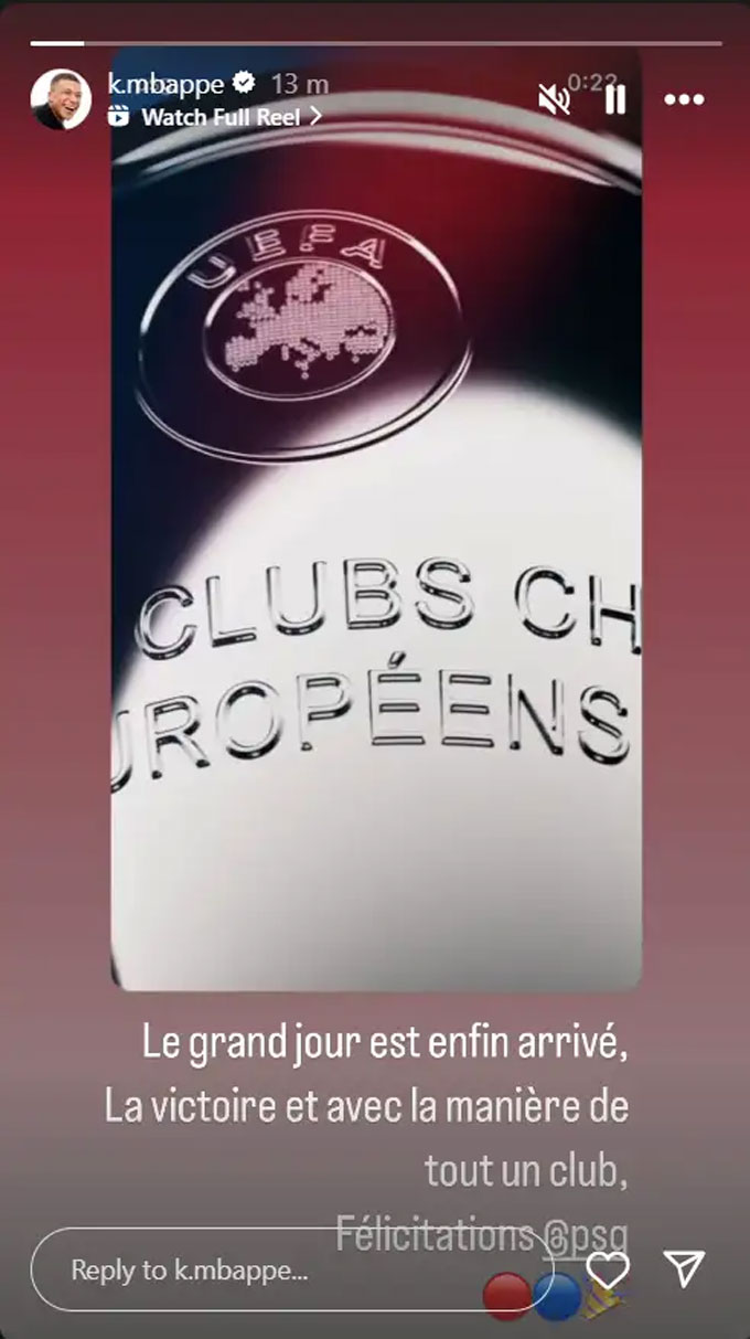 Mbappe chúc mừng PSG vô địch