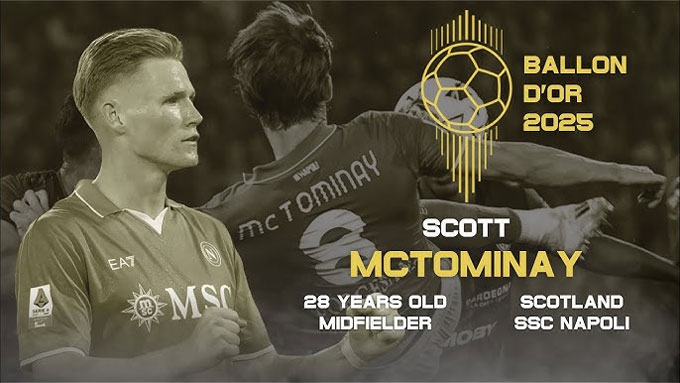 McTominay được đề cử Quả Bóng Vàng nhưng không có nhiều cơ hội giành giải