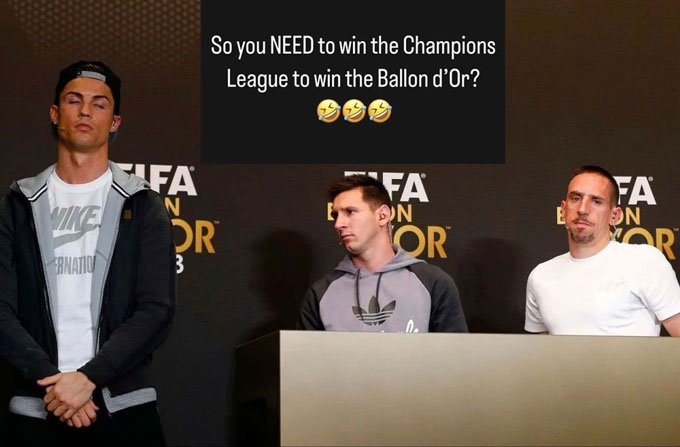 Ribery mỉa mai Ronaldo