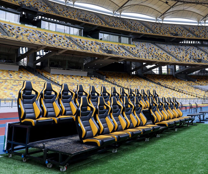 Sân Bukit Jalil chiều ngày 9/6 đã hoàn tất các khâu chuẩn bị cho trận đấu tối mai