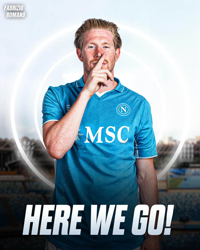De Bruyne sắp ra mắt Napoli