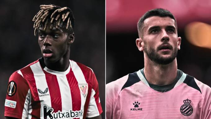 Barca chưa chắc có thể đăng ký Joan Garcia (phải) và mua được Nico Williams