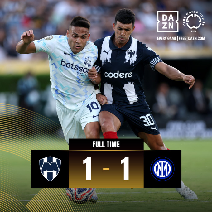 Monterrey xuất sắc cầm hòa Inter Milan