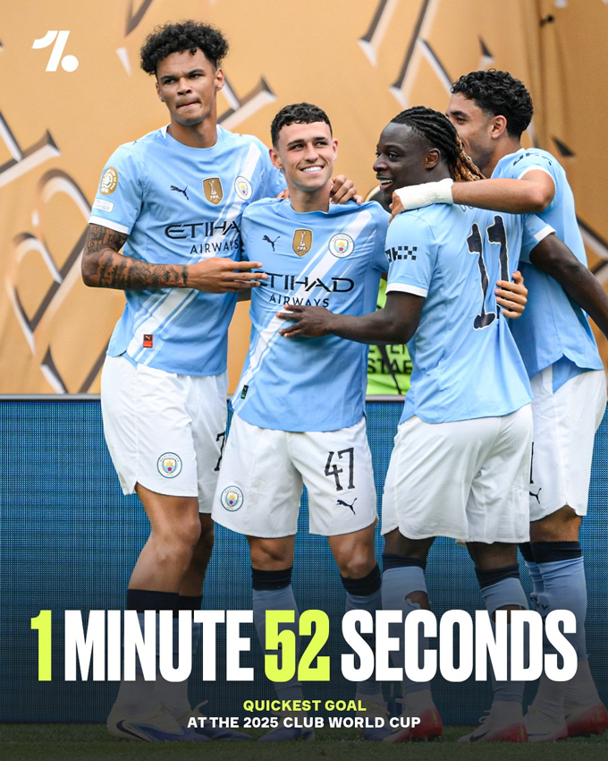 Foden ghi bàn thắng nhanh nhất tại Club World Cup 2025