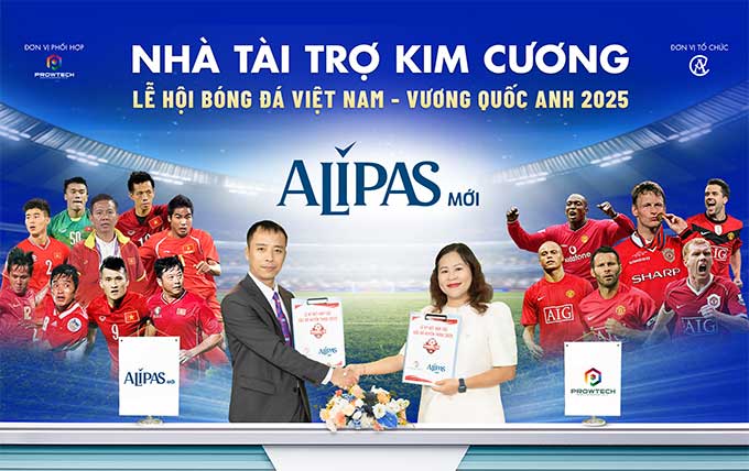  Thương hiệu Alipas của ECO Pharma vinh dự là nhà tài trợ kim cương, nhà tài trợ đồng hành xuyên suốt sự kiện các huyền thoại Manchester Reds đến Việt Nam