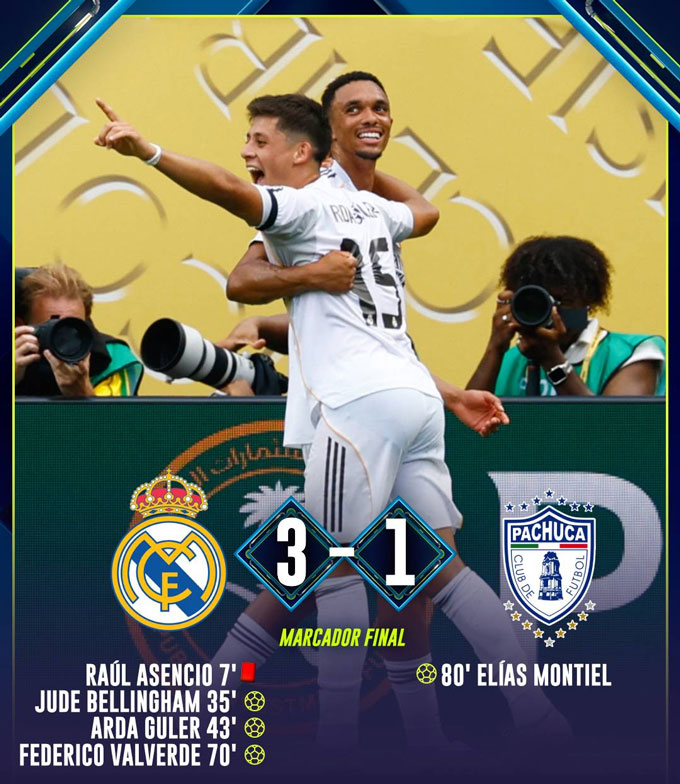 Real đánh bại Pachuca 3-1 dù phải chơi thiếu người từ rất sớm