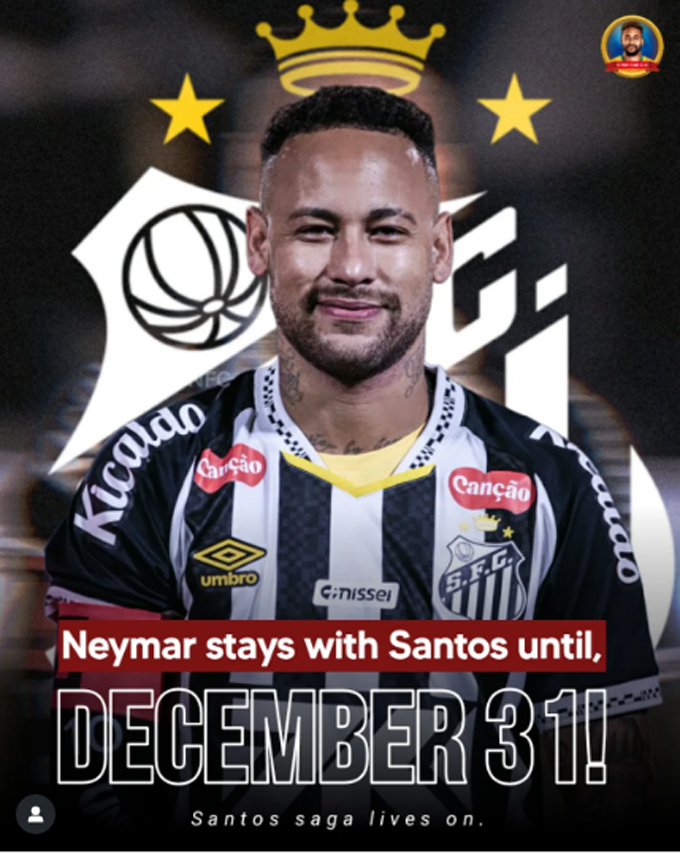 Neymar sẽ ở lại Santos tới ít nhất là hết tháng 12/2025