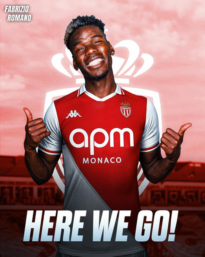 Pogba gia nhập Monaco theo dạng CNTD, hợp đồng tới tháng 6/2027