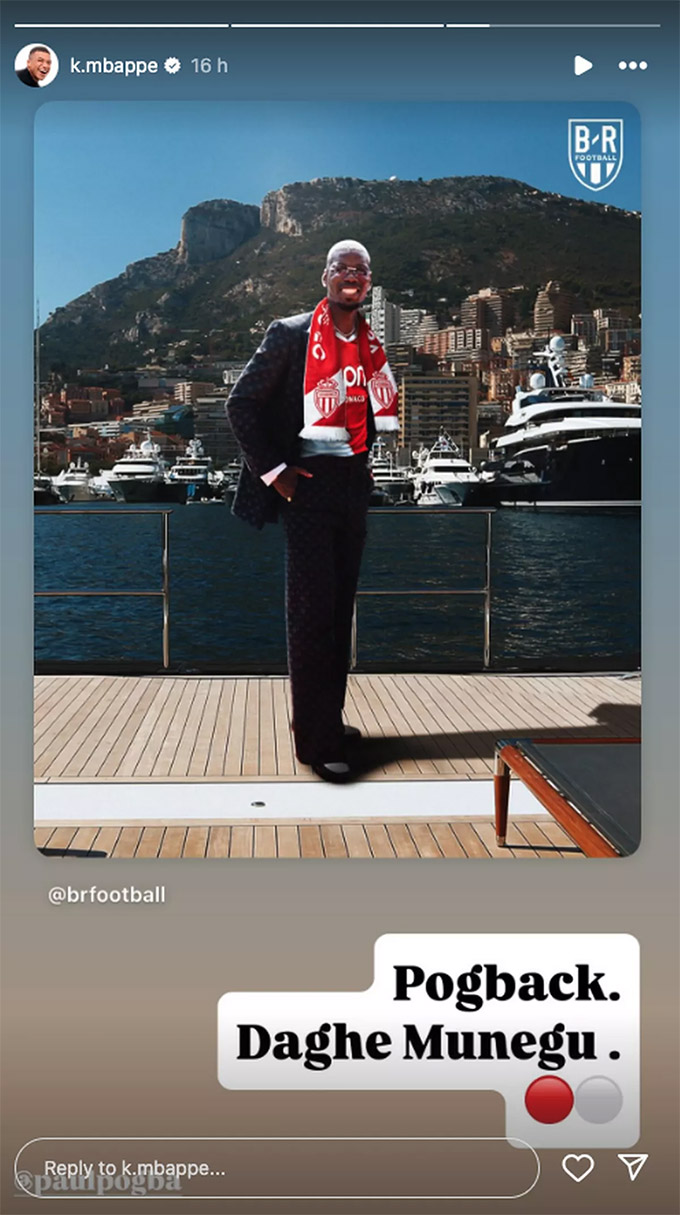 Bài đăng trên Instagram của Mbappe