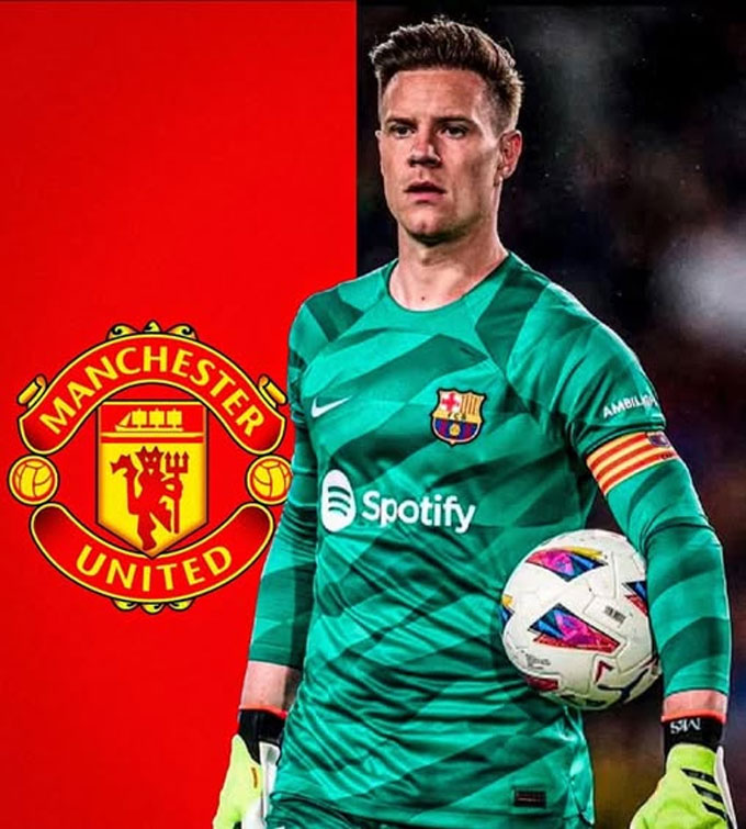 Ter Stegen được liên hệ gia nhập MU để thay Onana
