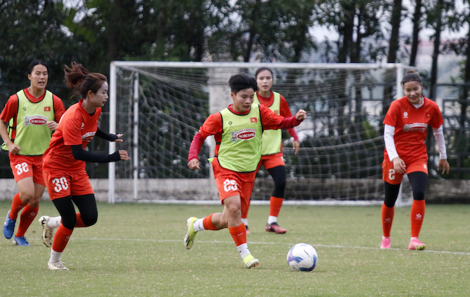 ĐT nữ Việt Nam chuẩn bị cho vòng loại châu Á 2026. Ảnh: VFF 