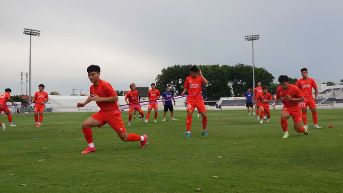 U23 Việt Nam tích cực tập luyện tại Bà Rìa Vũng Tàu. Ảnh: Phan Hồng