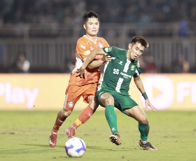 Bình Phước đã không thể so được với SHB Đà Nẵng ở trận play-off. Ảnh: Quốc An