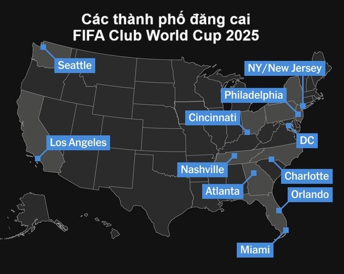 Nhiệt độ ở các thành phố đang diễn ra các trận đấu tại Club World Cup lên đến mức đáng báo động