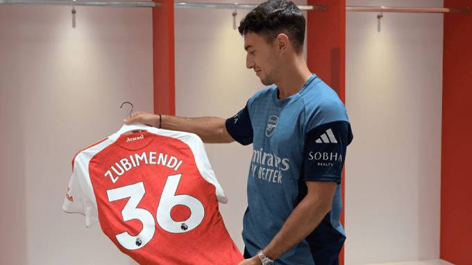 Zubimendi sẽ mang áo số 36 ở Arsenal