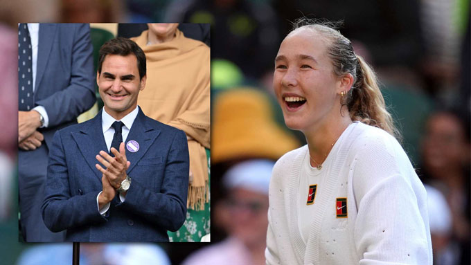 Andreeva phấn khích khi có sự hiện diện của Federer trên khán đài