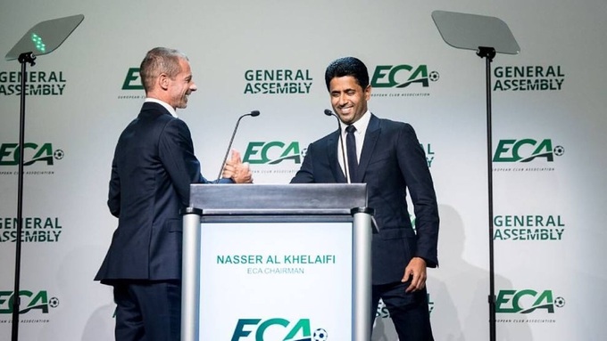 Chủ tịch Nasser Al-Khelaifi của PSG (phải) khẳng định có mối quan hệ rất xấu với Florentino Perez