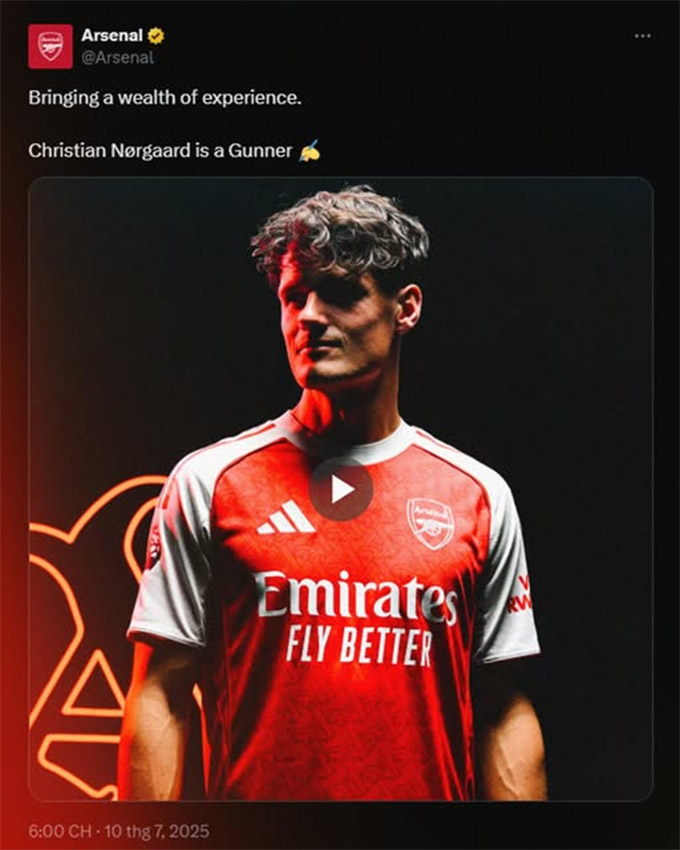 Anh sẽ mặc áo số 16 tại Arsenal