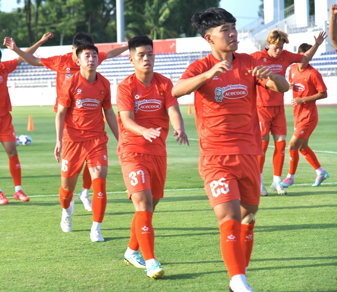 Tiền vệ Nguyễn Đức Việt (số 37) chia tay U23 Việt Nam sớm. Ảnh: Phan Hồng