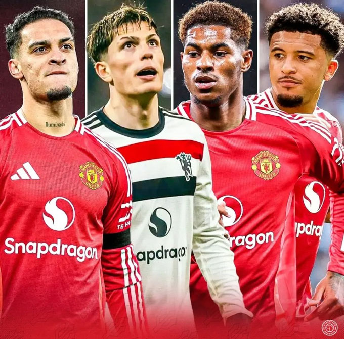 MU đang nỗ lực đẩy đi những "người thừa" như (trái sang) Antony, Garnacho, Rashford và Sancho