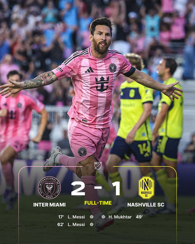 Messi tỏa sáng giúp Inter Miami đánh bại Nasville