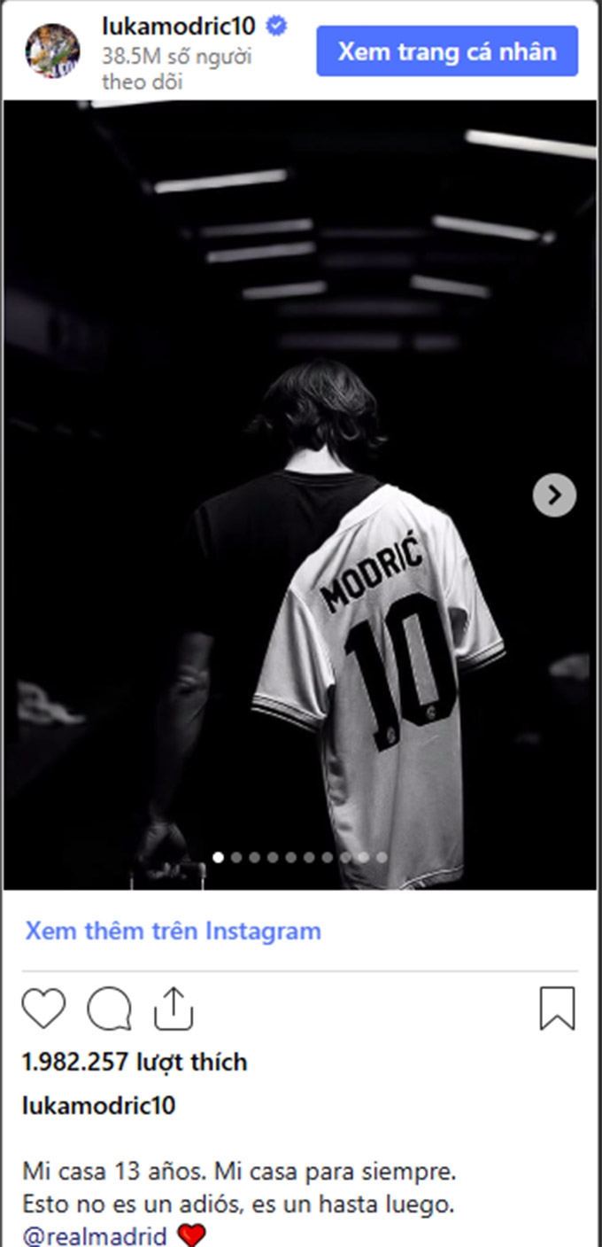 Thông điệp đầy xúc động của Modric