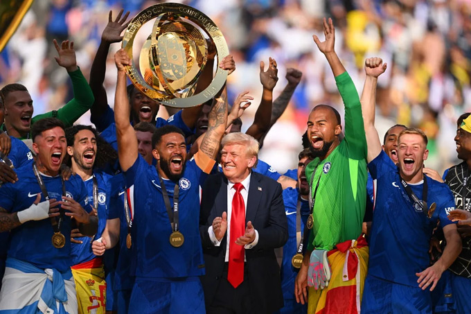Chelsea ăn mừng chức vô địch FIFA Club World Cup 2025 xung quanh ông Trump