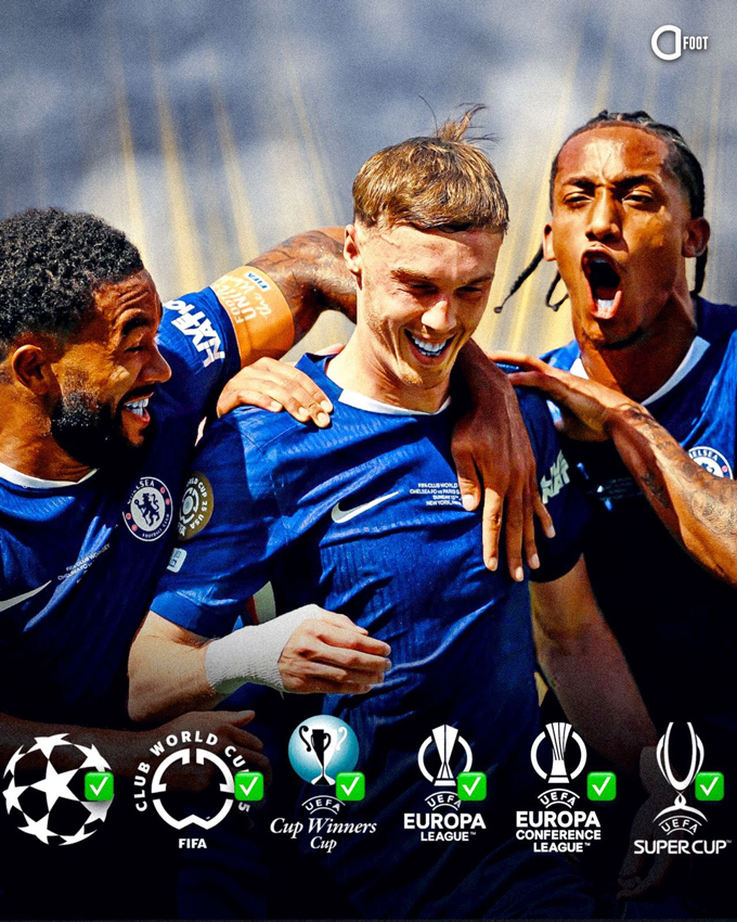 Chelsea cũng vô địch mọi danh hiệu quốc tế có thể