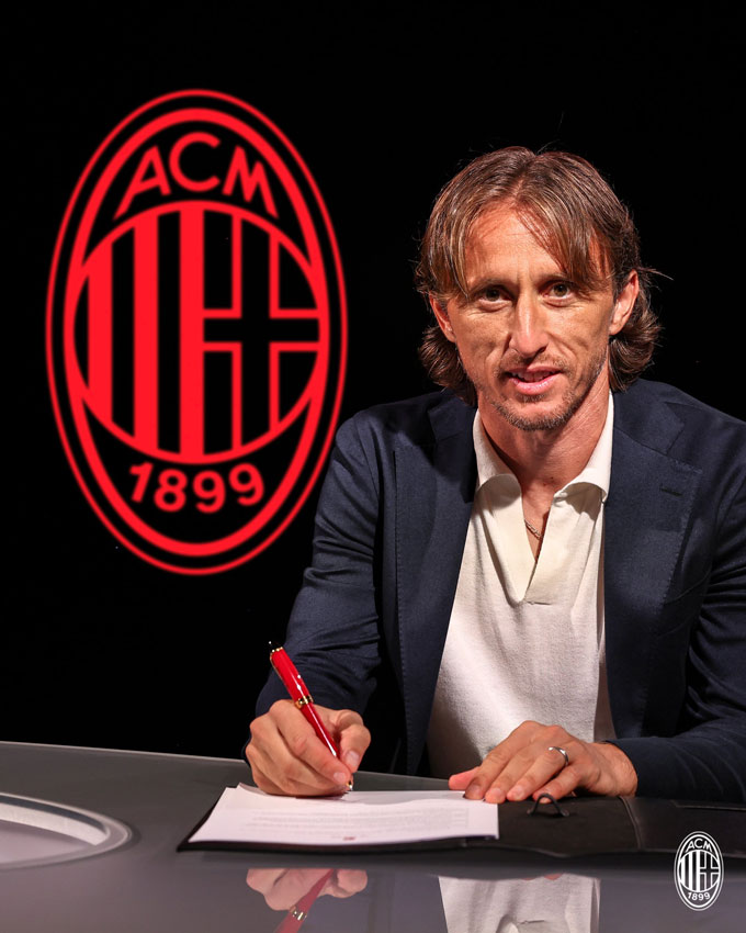 Modric ký hợp đồng 1 năm có điều khoản gia hạn thêm 1 năm với Milan