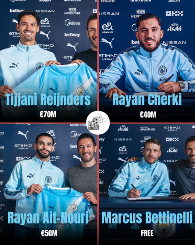 Man City đã sớm chiêu mộ 4 tân binh ở hè 2025