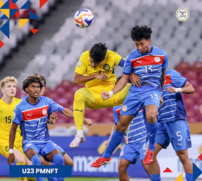 U23 Malaysia (áp vàng) đang bất lợi nếu so với đối thủ U23 Philippines