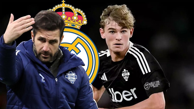 Sau thành công với Nico Paz, HLV Cesc Fabregas rất thích săn hàng của Real Madrid