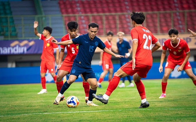 Tiền vệ Sinti Chou chơi hay nhất ở trận gặp U23 Lào 