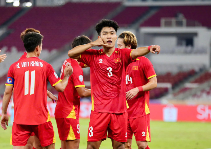 Lý Đức mở tỉ số cho U23 Việt Nam - Ảnh: Anh Khoa